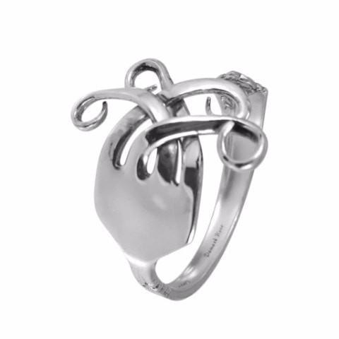 Palm Tree Sterling Silver Fork Cuff Bracelet