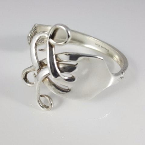 Palm Tree Sterling Silver Fork Cuff Bracelet