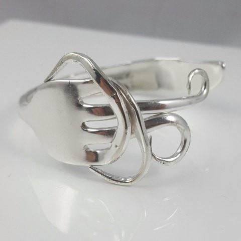 Silver Fire Vintage Fork Cuff Bracelet