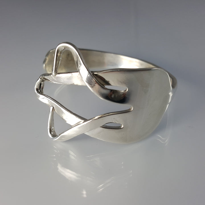Star of David Silver Salad Fork Judaica Cuff Bracelet