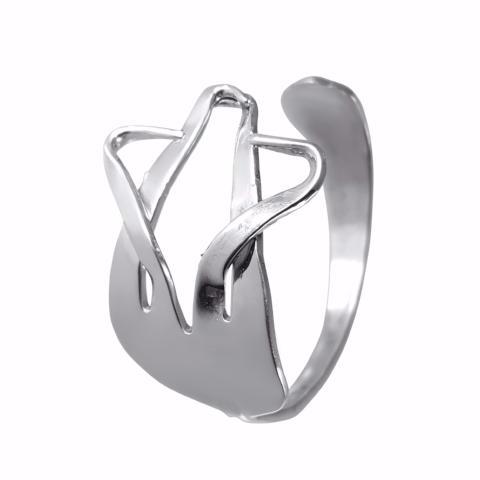 Star of David Silver Salad Fork Judaica Cuff Bracelet