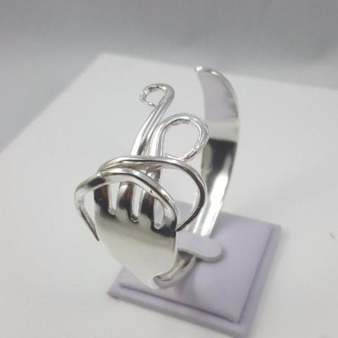 Sterling Silver Fire Vintage Fork Cuff Bracelet