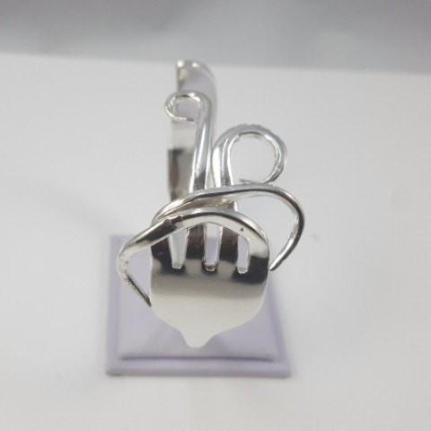 Sterling Silver Fire Vintage Fork Cuff Bracelet