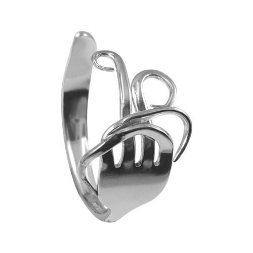 Sterling Silver Fire Vintage Fork Cuff Bracelet