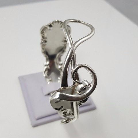Treble Clef Sterling Silver Fork Cuff Bracelet