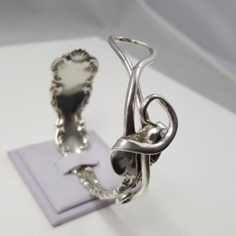 Treble Clef Sterling Silver Fork Cuff Bracelet