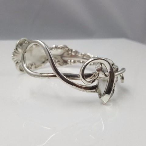 Treble Clef Sterling Silver Fork Cuff Bracelet