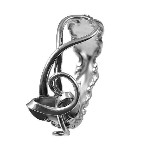 Treble Clef Sterling Silver Fork Cuff Bracelet