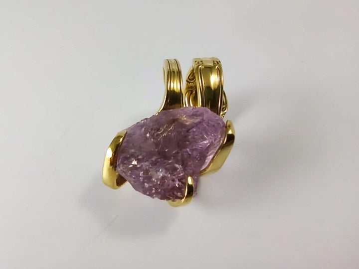 Gold Cocktail Fork Cocktail Ring, with a Raw Amethyst Gemstone, Spoon Ring