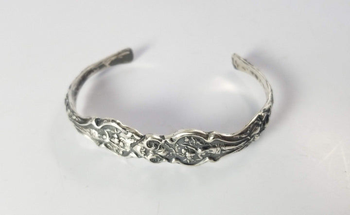 Goddess Nouveau Sterling Silver Antique Flatware Cuff Bracelet