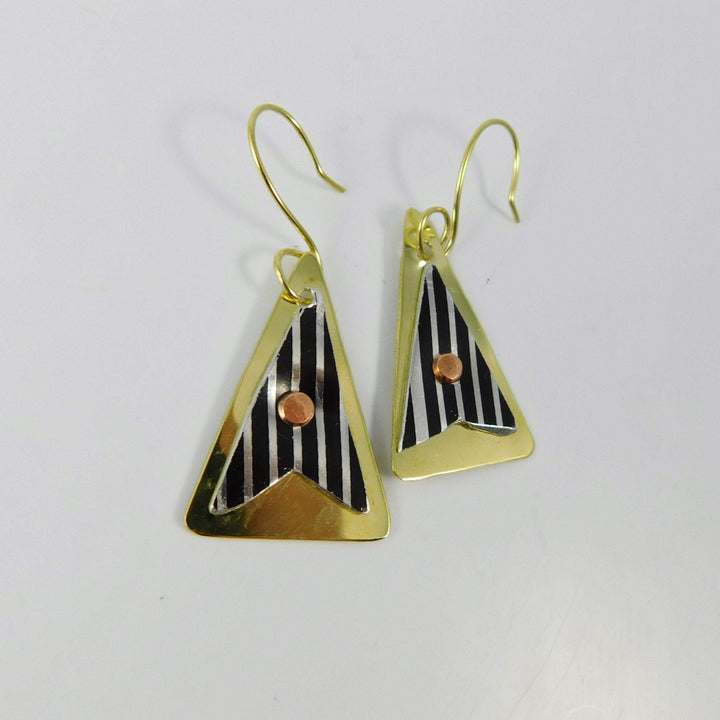 Harley Davidson Motorcycle Fender Trim Brass Earrings