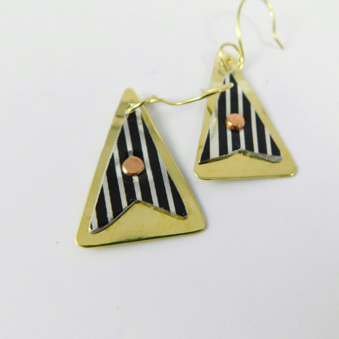 Harley Davidson Motorcycle Fender Trim Brass Earrings