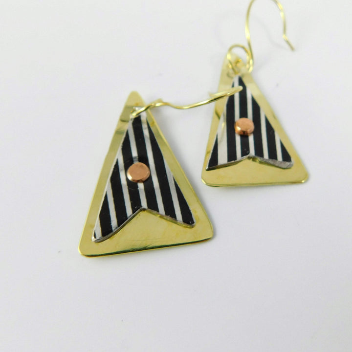 Harley Davidson Motorcycle Fender Trim Brass Earrings