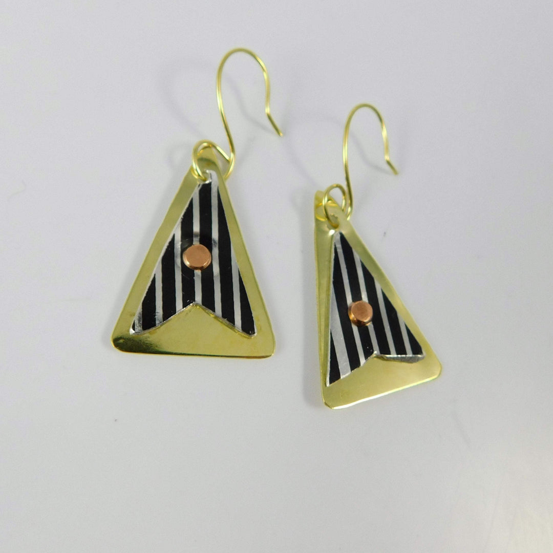 Harley Davidson Motorcycle Fender Trim Brass Earrings
