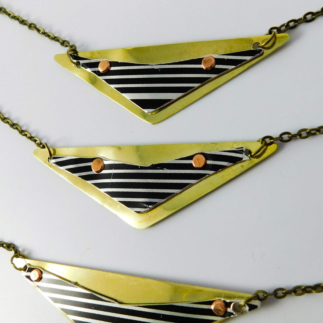 Harley Motorcycle Fender Cuff Brass Necklace