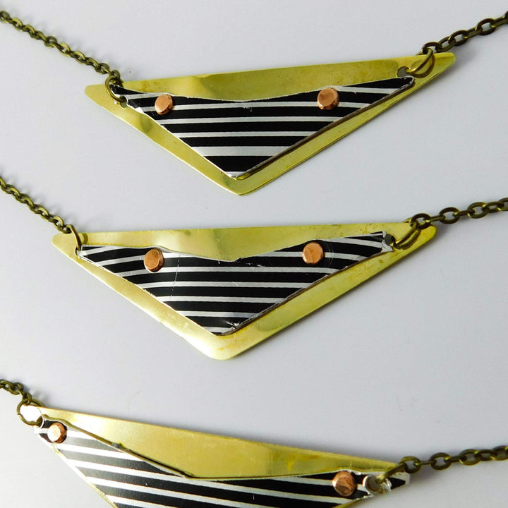 Harley Motorcycle Fender Cuff Brass Necklace