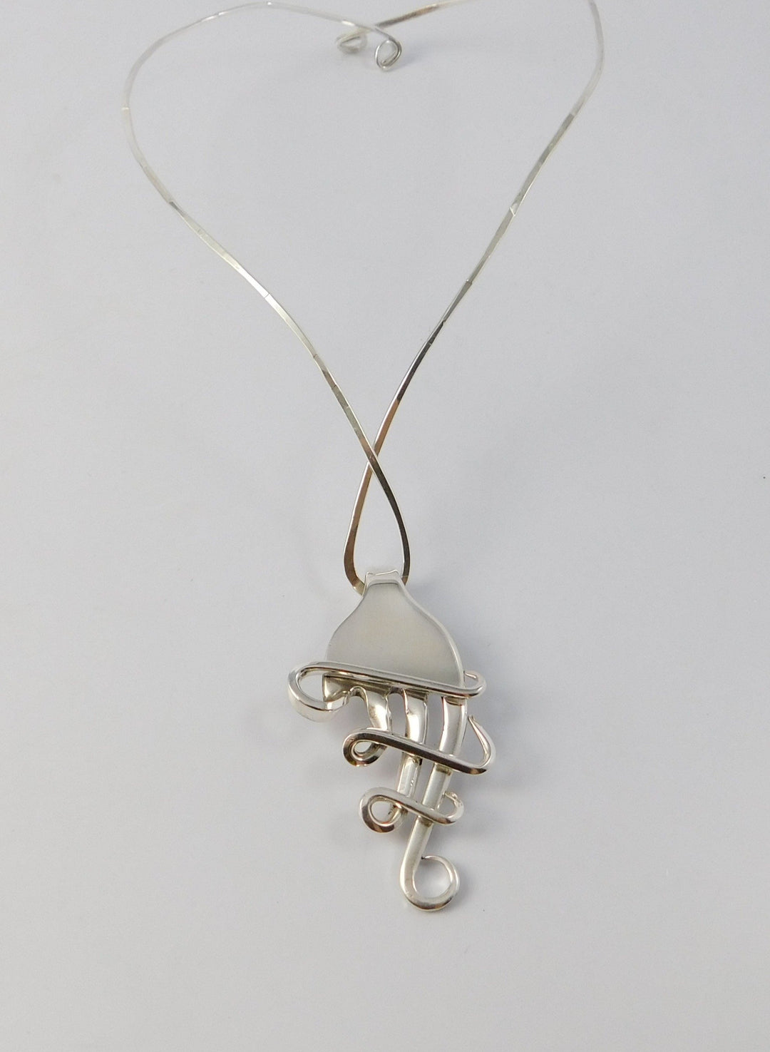 Melodia Silver Fork Pendant Necklace