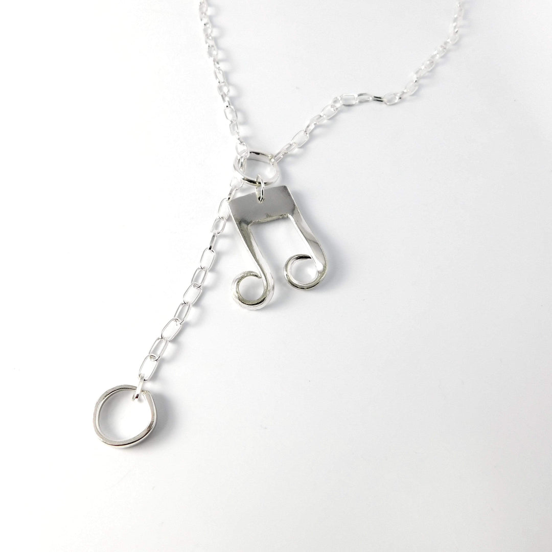 "Music In Four Fork Tines" Silver Fork Necklace