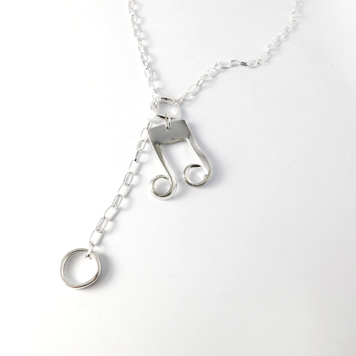 "Music In Four Fork Tines" Silver Fork Necklace
