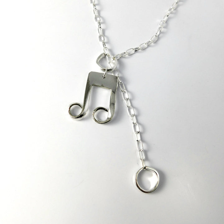 "Music In Four Fork Tines" Silver Fork Necklace