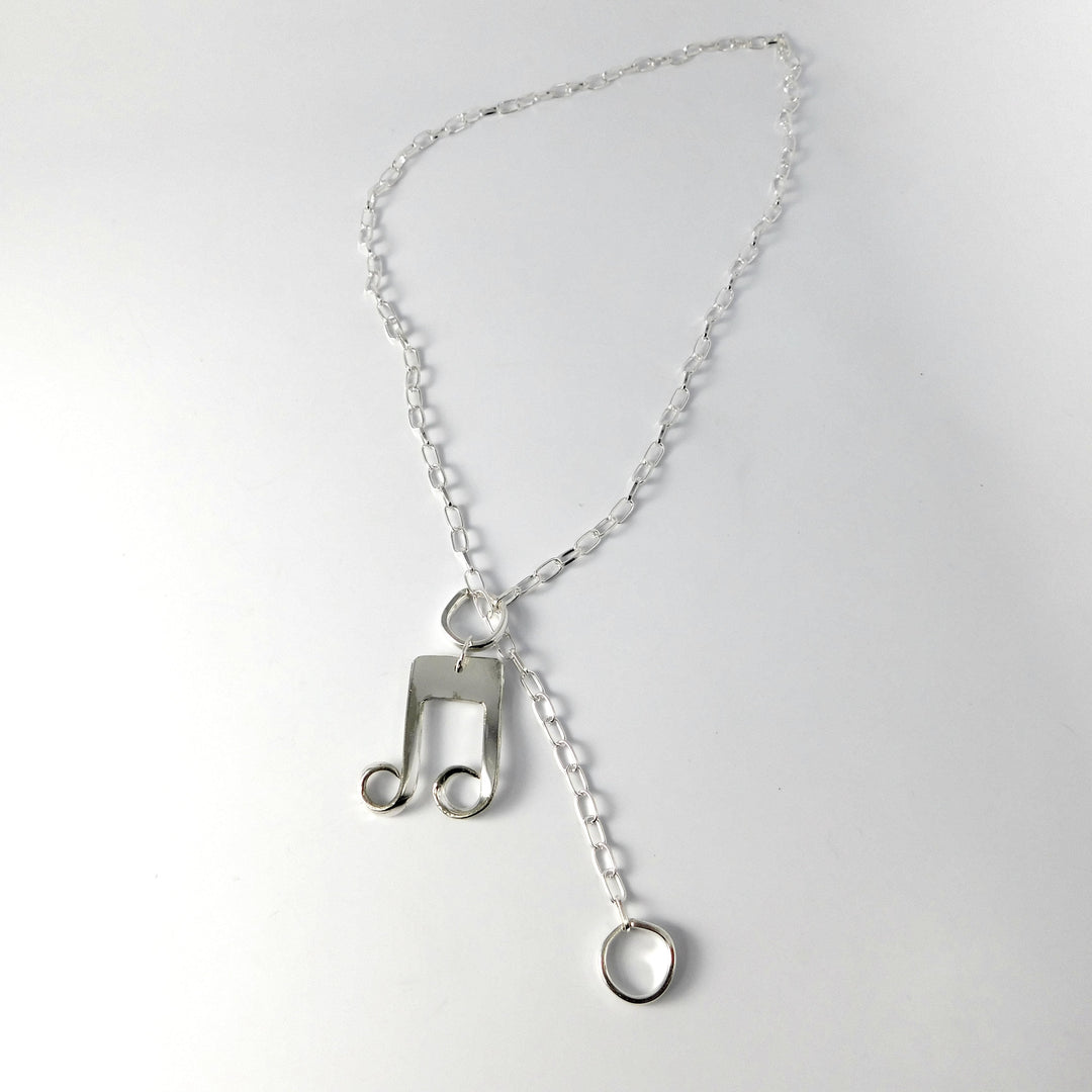 "Music In Four Fork Tines" Silver Fork Necklace