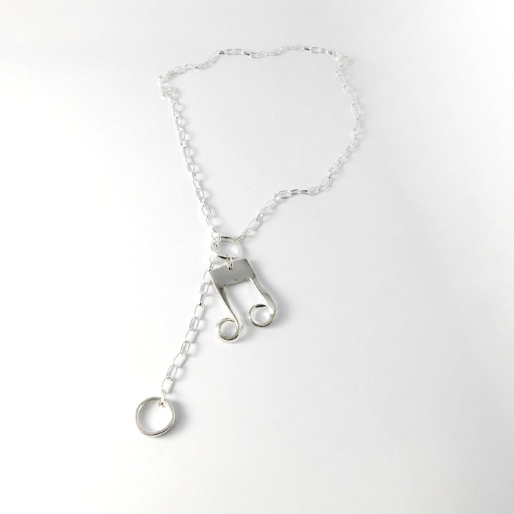"Music In Four Fork Tines" Silver Fork Necklace