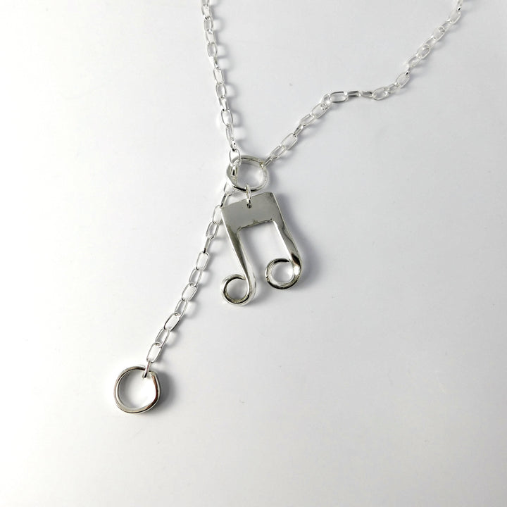 "Music In Four Fork Tines" Silver Fork Necklace