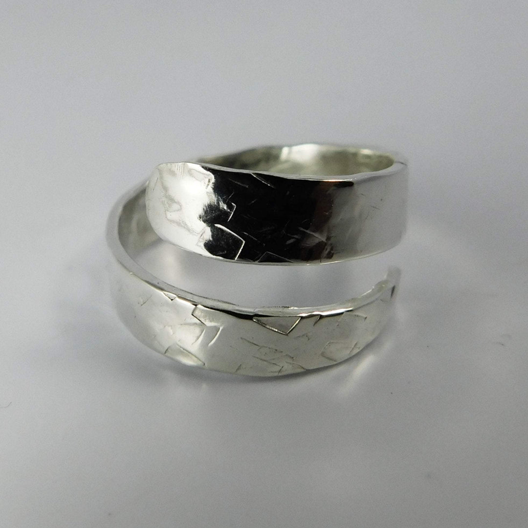 Silver Streak Adjustable Fork Tine Ring, Sterling Silver