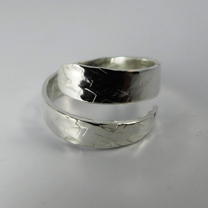 Silver Streak Adjustable Fork Tine Ring, Sterling Silver