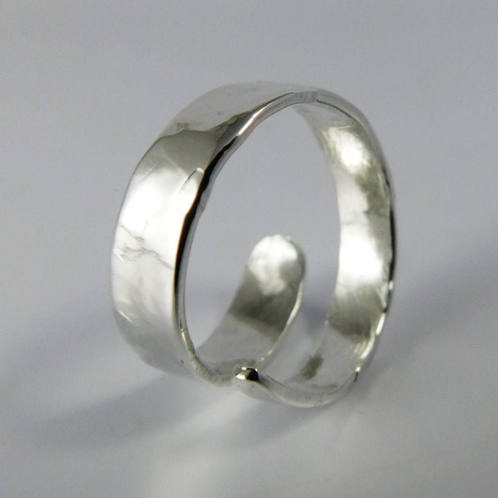 Silver Streak Adjustable Fork Tine Ring, Sterling Silver