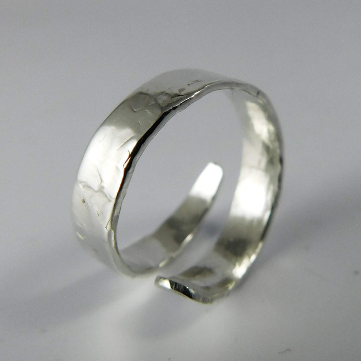 Silver Streak Adjustable Fork Tine Ring, Sterling Silver