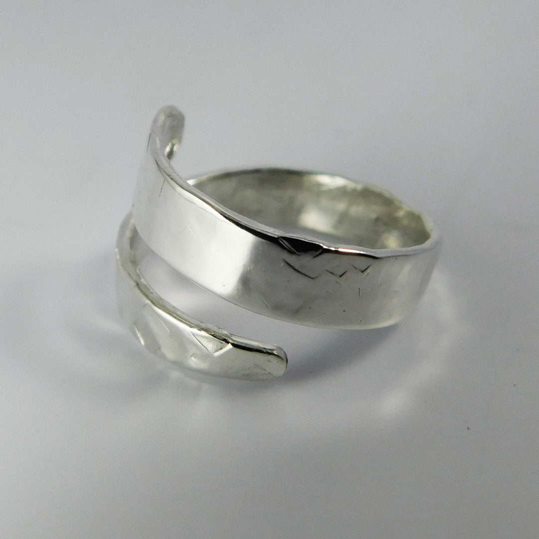 Silver Streak Adjustable Fork Tine Ring, Sterling Silver