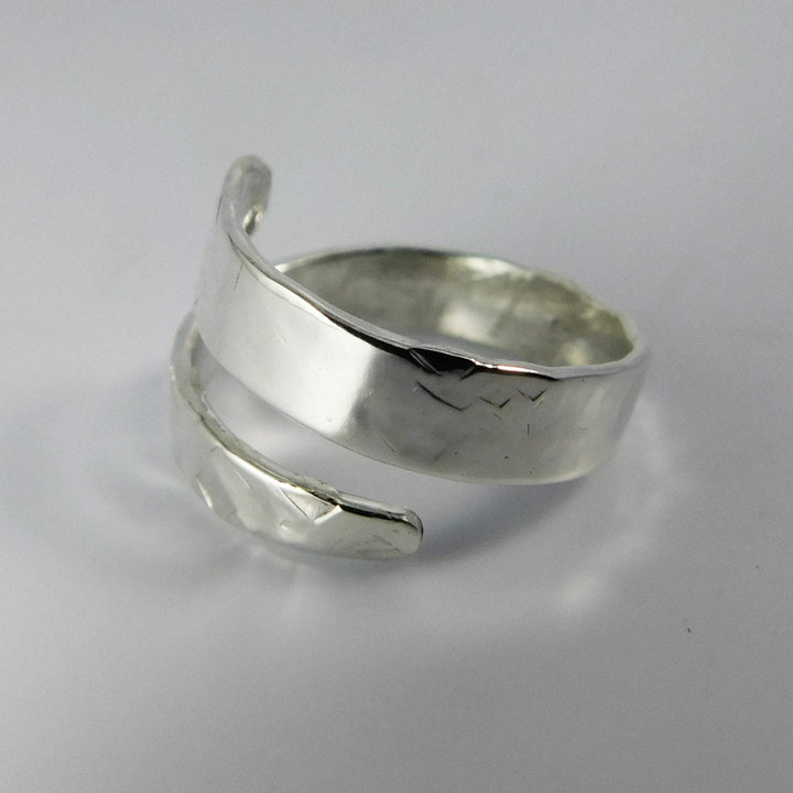 Silver Streak Adjustable Fork Tine Ring, Sterling Silver