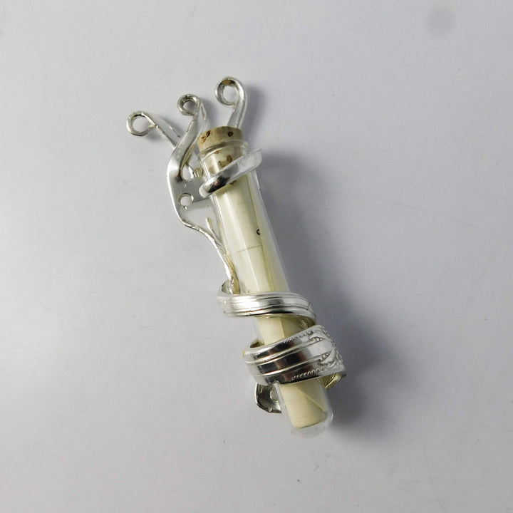 Twisted Fork Silver Mezuzah