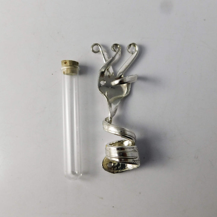 Twisted Fork Silver Mezuzah