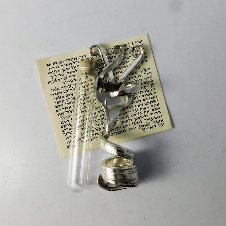 Twisted Fork Silver Mezuzah