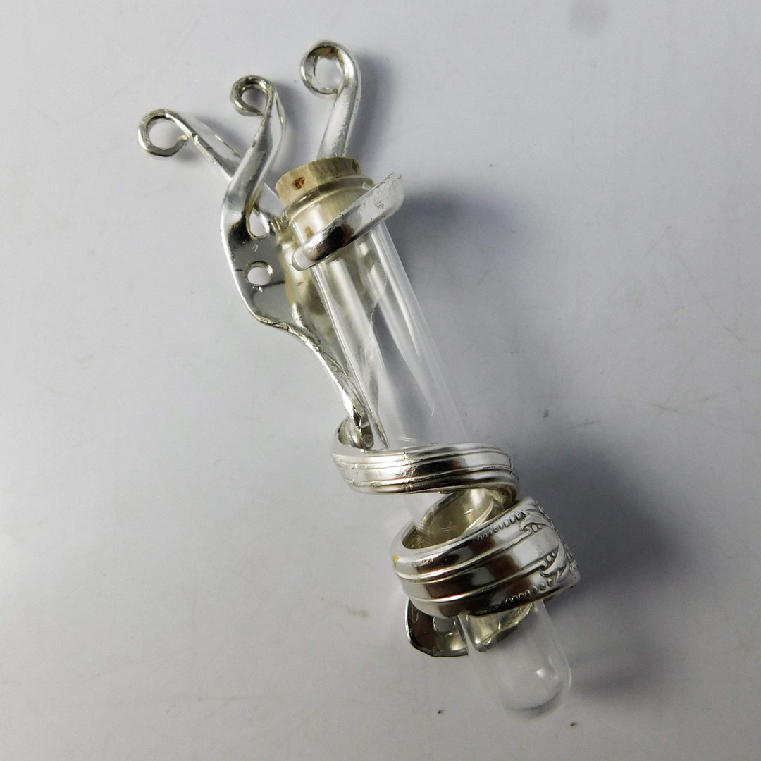 Twisted Fork Silver Mezuzah