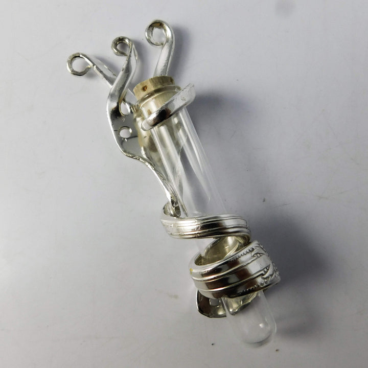 Twisted Fork Silver Mezuzah