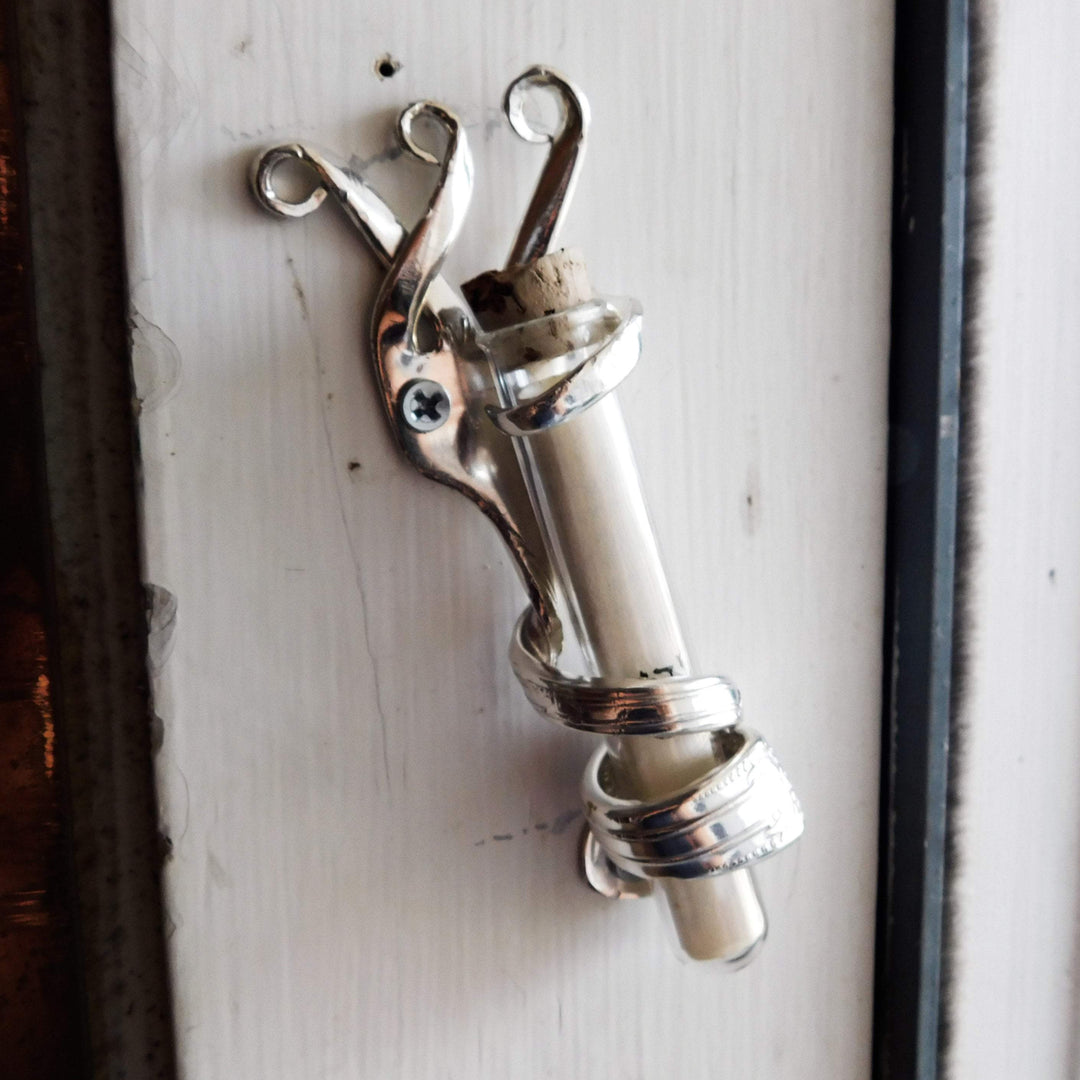 Twisted Fork Silver Mezuzah