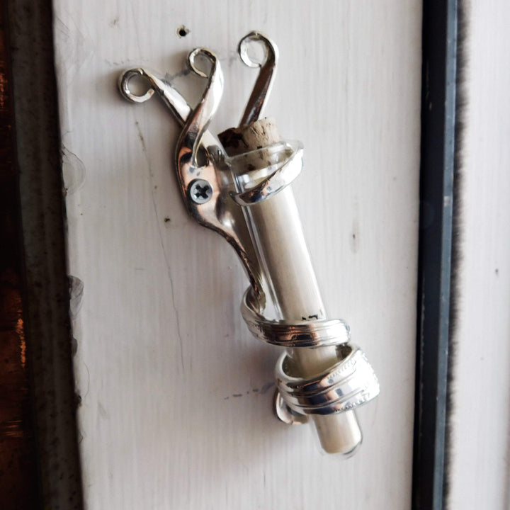 Twisted Fork Silver Mezuzah