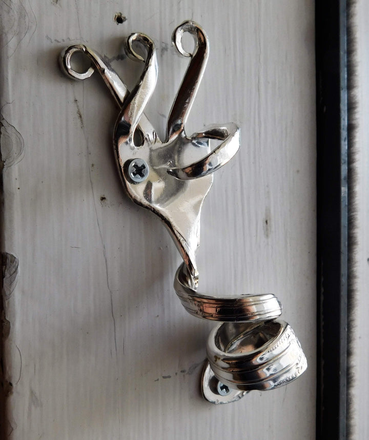 Twisted Fork Silver Mezuzah