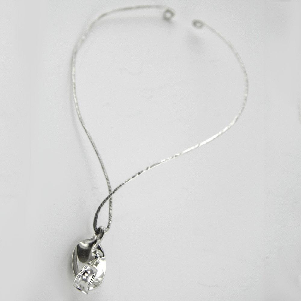 Lustrada Sterling Silver Matching Ring & Pendant with Neckwire Necklace