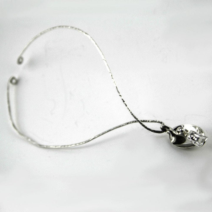 Lustrada Sterling Silver Matching Ring & Pendant with Neckwire Necklace