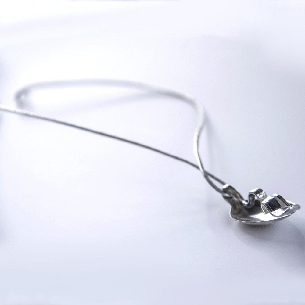 Lustrada Sterling Silver Matching Ring & Pendant with Neckwire Necklace