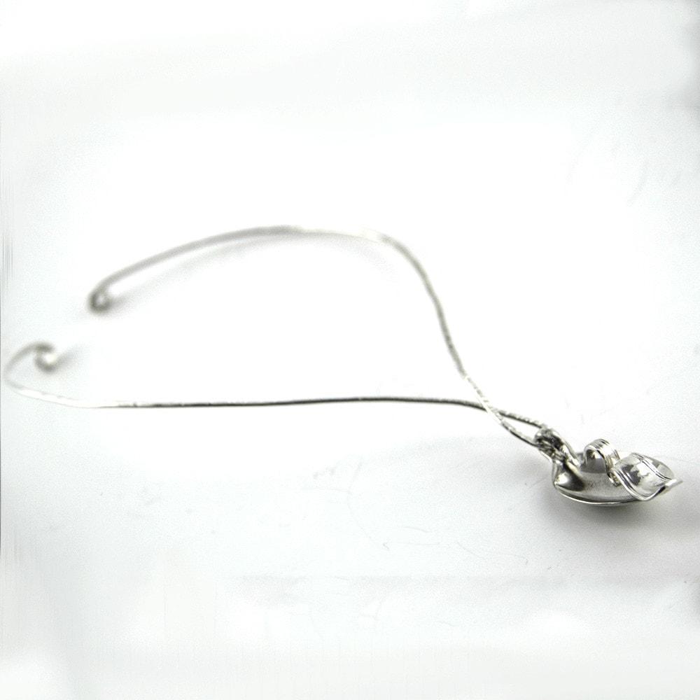 Lustrada Sterling Silver Matching Ring & Pendant with Neckwire Necklace