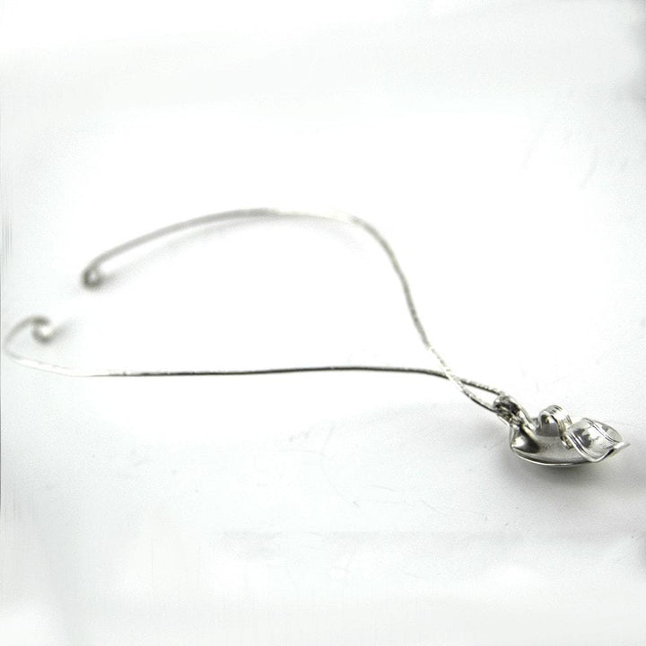 Lustrada Sterling Silver Matching Ring & Pendant with Neckwire Necklace