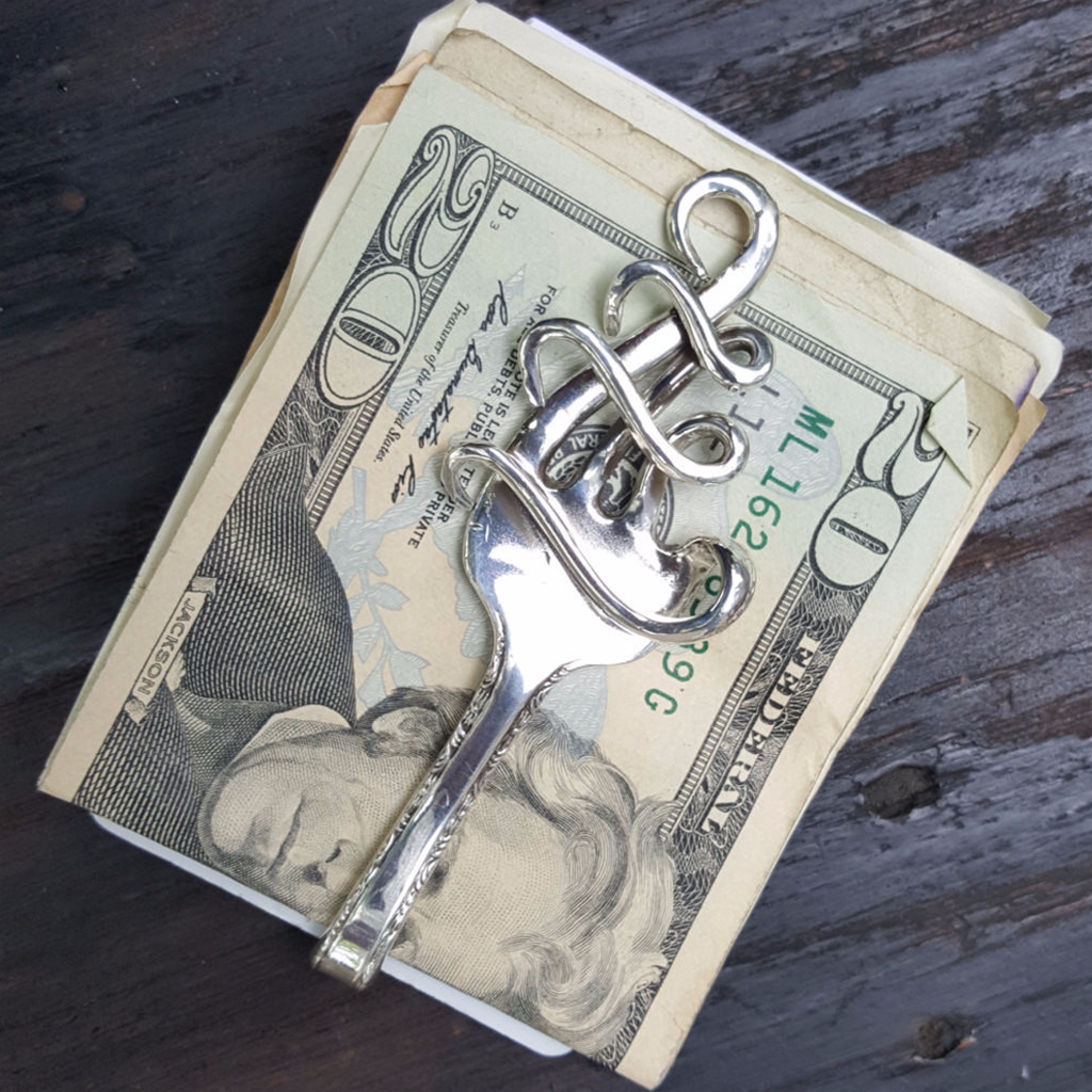 Melodia Silver Fork Money Clip