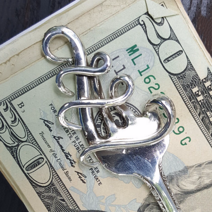 Melodia Silver Fork Money Clip