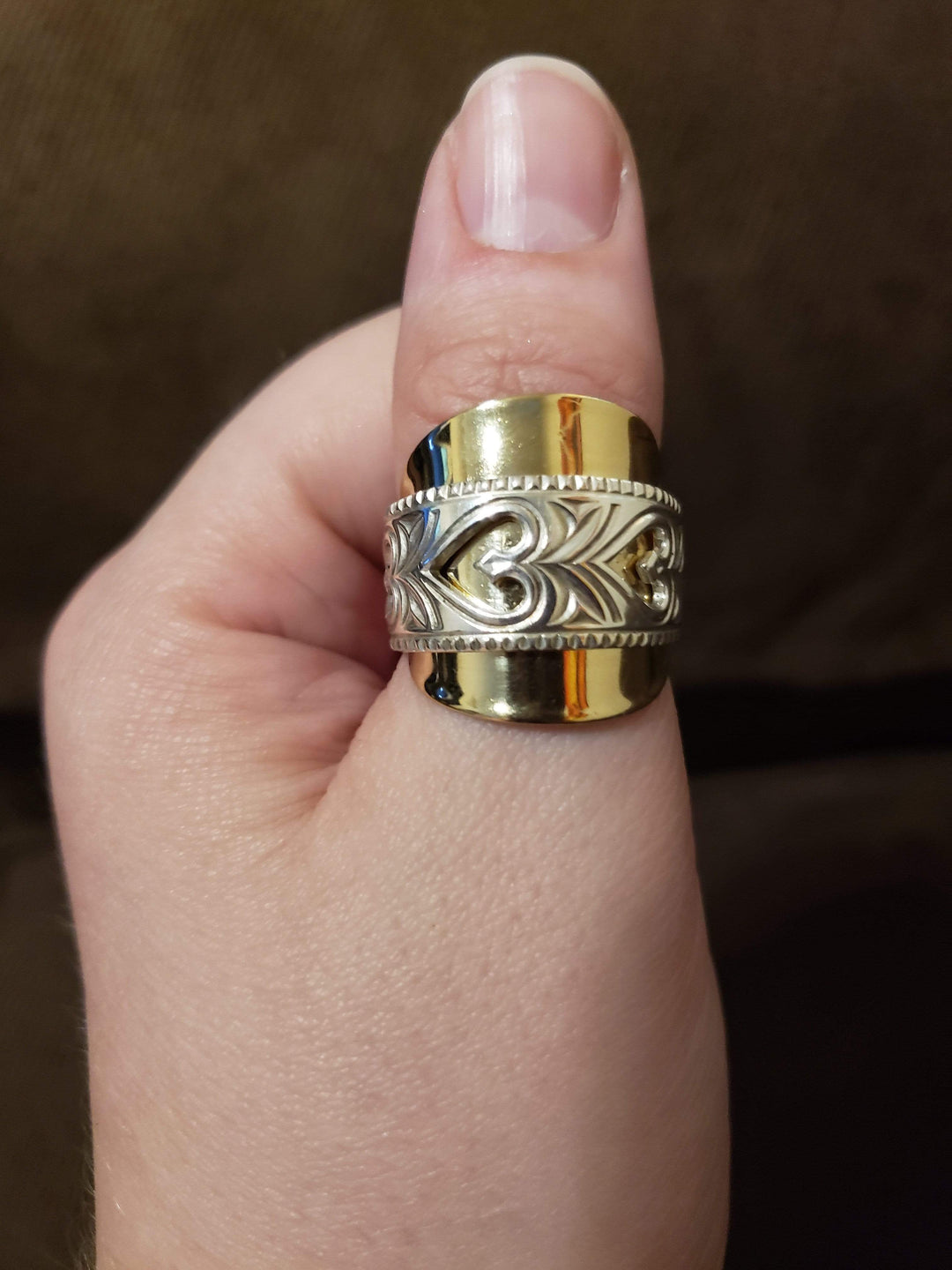 Norway Hearts Two-Tone Whole Spoon Ring