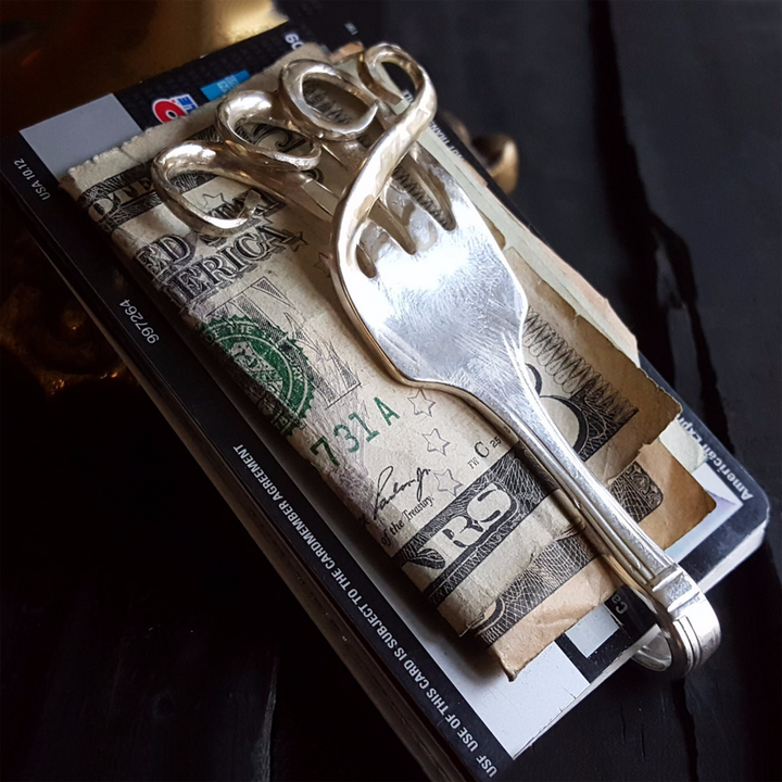Rolling Surf Silver Fork Money Clip